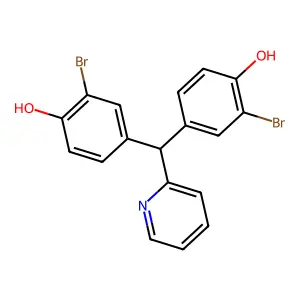 2-Bromo-4-[(3-bromo-4-hydroxyphenyl)-pyridin-2-ylmethyl]phenol structure