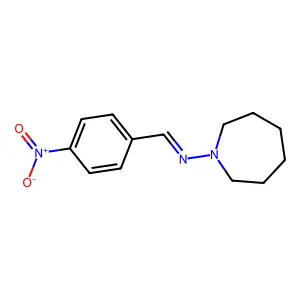 N-(azepan-1-yl)-1-(4-nitrophenyl)methanimine structure