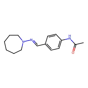N-(4-{[(Azepan-1-yl)imino]methyl}phenyl)ethanimidic acid structure