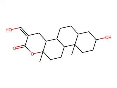(3Z)-8-hydroxy-3-(hydroxymethylidene)-10a,12a-dimethyl-4a,4b,5,6,6a,7,8,9,10,10b,11,12-dodecahydro-4H-naphtho[2,1-f]chromen-2-one structure