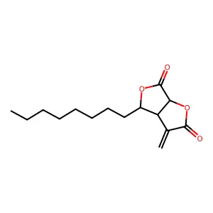 3-methylidene-4-octyl-4,6a-dihydro-3aH-furo[3,4-b]furan-2,6-dione structure