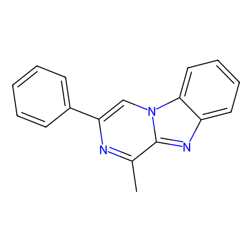 1-Methyl-3-phenylpyrazino[1,2-a]benzimidazole structure