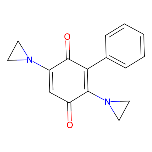 2,5-Diaziridinyl-3-phenylquinone structure