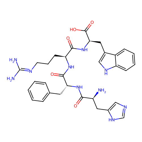 D-Tryptophan, L-histidyl-D-phenylalanyl-L-arginyl- structure