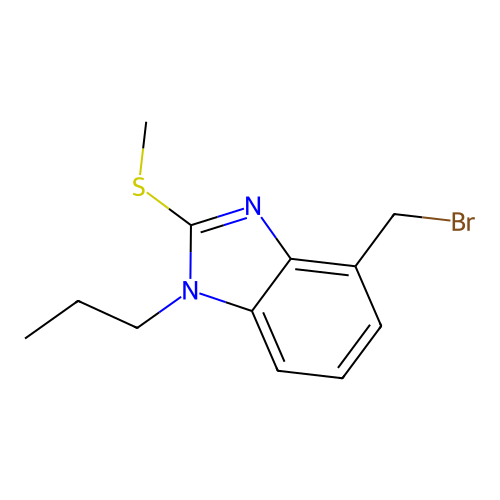4-(Bromomethyl)-2-methylthio-1-propylbenzimidazole structure