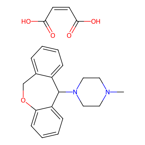 Piperazine, 1-(6,11-dihydrodibenz(b,e)oxepin-11-yl)-4-methyl-, maleate (1:1) structure