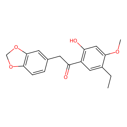 2-(1,3-Benzodioxol-5-yl)-1-(5-ethyl-2-hydroxy-4-methoxyphenyl)ethanone structure