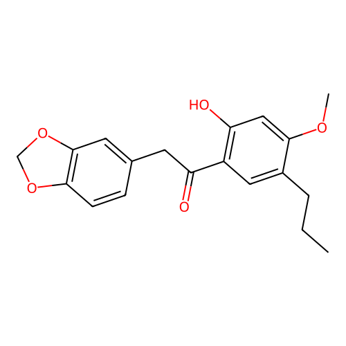 2-(1,3-Benzodioxol-5-yl)-1-(2-hydroxy-4-methoxy-5-propylphenyl)ethanone structure