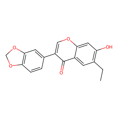 3-(benzo[d][1,3]dioxol-5-yl)-6-ethyl-7-hydroxy-4H-chromen-4-one structure