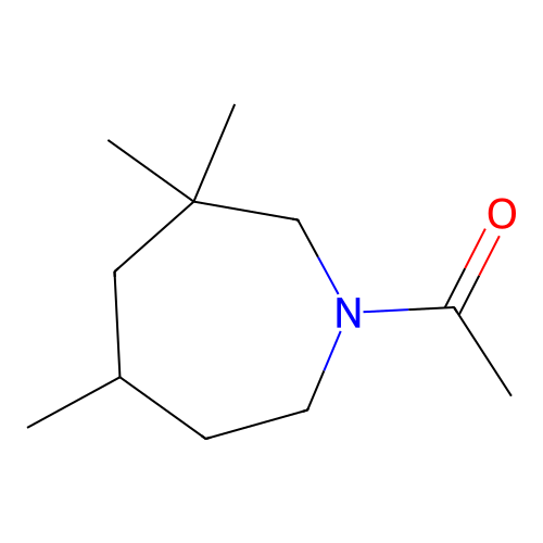 3,3,5-Trimethylhexahydroazepine, N-acetyl- structure