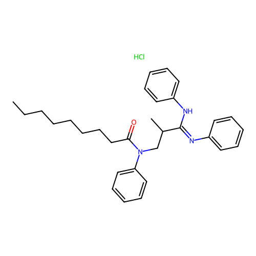N-(3-anilino-2-methyl-3-phenyliminopropyl)-N-phenylnonanamide;hydrochloride structure