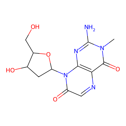 2-Amino-8-[4-hydroxy-5-(hydroxymethyl)oxolan-2-yl]-3-methylpteridine-4,7-dione structure