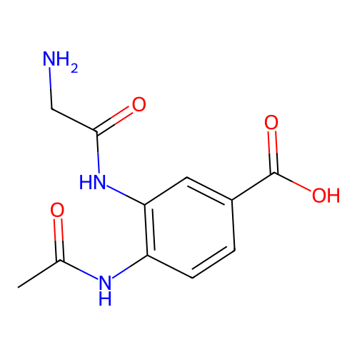 4-Acetamido-3-[(2-aminoacetyl)amino]benzoic acid structure