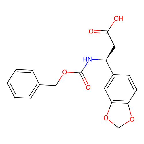 (3S)-3-(1,3-dioxaindan-5-yl)-3-{[(benzyloxy)carbonyl]amino}propanoic acid structure