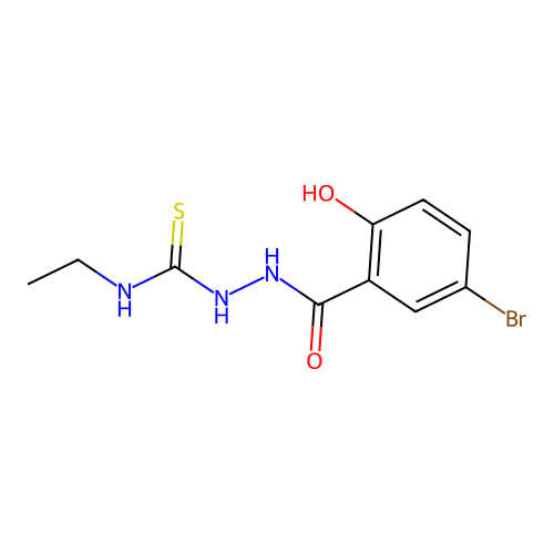 2-[(5-bromo-2-hydroxyphenyl)carbonyl]-N-ethylhydrazinecarbothioamide structure