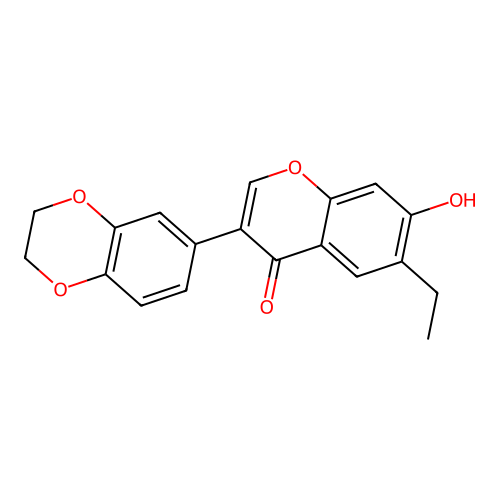 3-(2,3-Dihydro-1,4-benzodioxin-6-yl)-6-ethyl-7-hydroxychromen-4-one structure