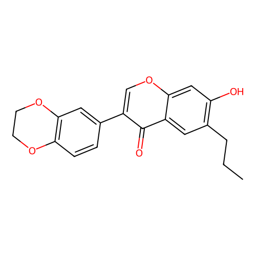 3-(2,3-dihydro-1,4-benzodioxin-6-yl)-7-hydroxy-6-propyl-4H-chromen-4-one structure