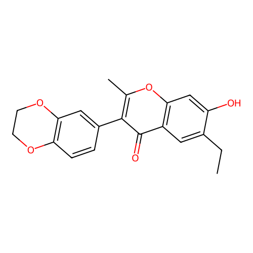 3-(2,3-Dihydro-benzo[1,4]dioxin-6-yl)-6-ethyl-7-hydroxy-2-methyl-chromen-4-one structure