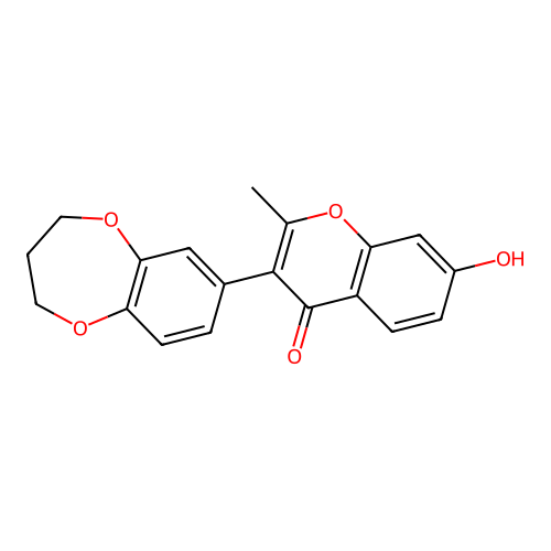 3-(3,4-dihydro-2H-1,5-benzodioxepin-7-yl)-7-hydroxy-2-methyl-4H-chromen-4-one structure