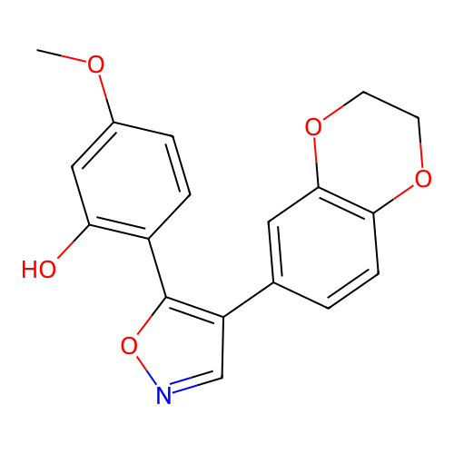2-[4-(2,3-Dihydro-1,4-benzodioxin-6-yl)-1,2-oxazol-5-yl]-5-methoxyphenol structure