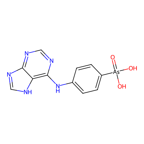 Arsonic acid, [4-(1H-purin-6-ylamino)phenyl]- structure