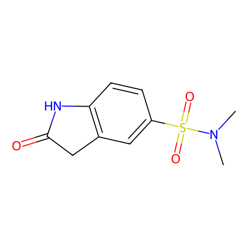 2-Oxo-2,3-dihydro-1H-indole-5-sulfonic acid dimethylamide structure