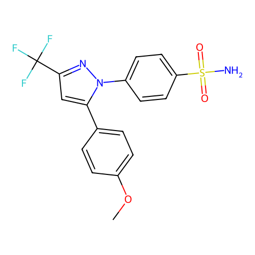 4-[5-(4-Methoxy-phenyl)-3-trifluoromethyl-pyrazol-1-yl]-benzenesulfonamide structure