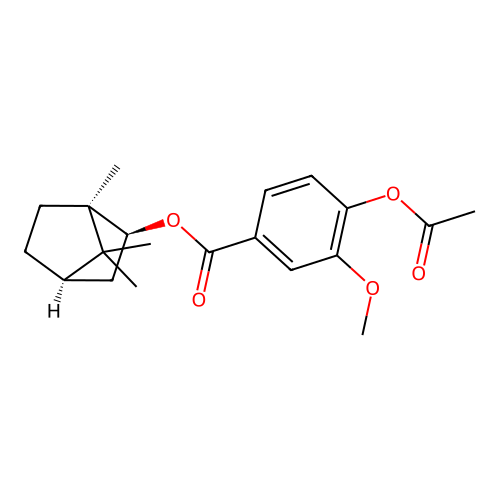 (1R,2S,4R)-1,7,7-trimethylbicyclo[2.2.1]heptan-2-yl 4-(acetyloxy)-3-methoxybenzoate structure