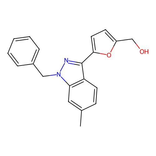 [5-(1-benzyl-6-methyl-1H-indazol-3-yl)furan-2-yl]methanol structure