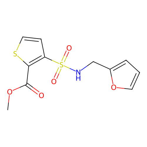 Methyl 3-{[(2-furylmethyl)amino]sulfonyl}thiophene-2-carboxylate structure