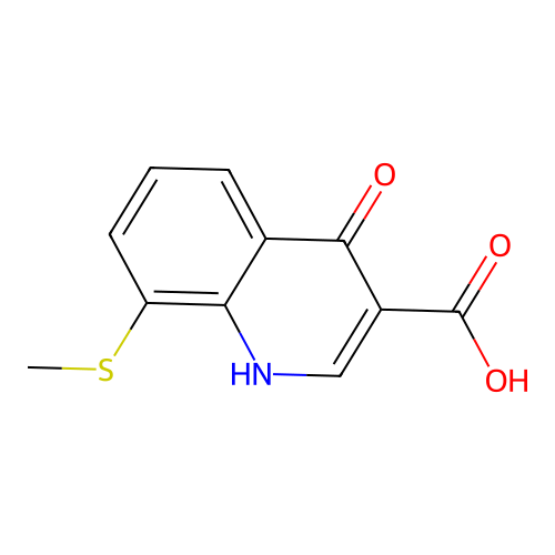 8-methylsulfanyl-4-oxo-1H-quinoline-3-carboxylic acid structure