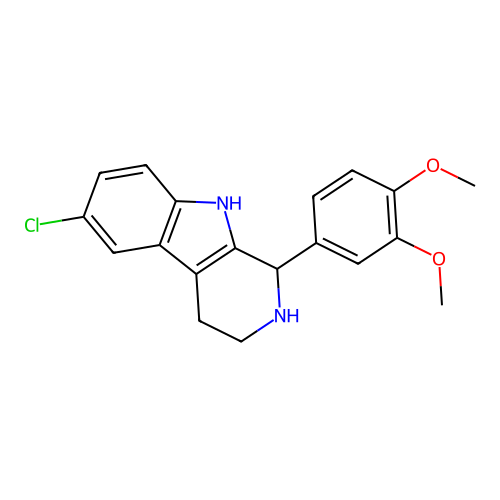 6-chloro-1-(3,4-dimethoxyphenyl)-2,3,4,9-tetrahydro-1H-pyrido[3,4-b]indole structure