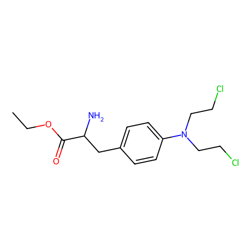 Ethyl 2-amino-3-[4-[bis(2-chloroethyl)amino]phenyl]propanoate structure