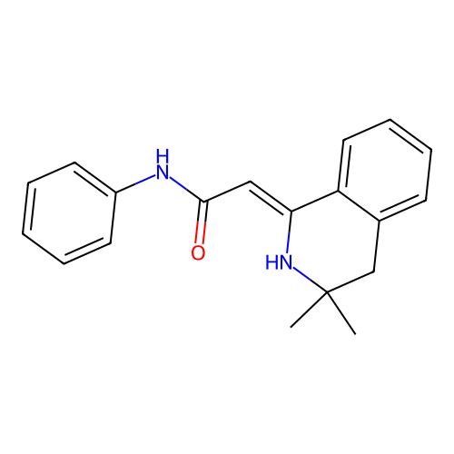 (2Z)-2-(3,3-dimethyl-3,4-dihydroisoquinolin-1(2H)-ylidene)-N-phenylethanamide structure