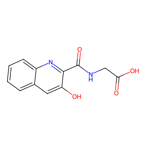N-[(3-Hydroxy-2-quinolinyl)carbonyl]-glycine structure
