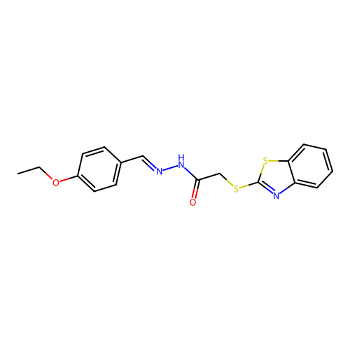 2-(1,3-benzothiazol-2-ylsulfanyl)-N'-[(E)-(4-ethoxyphenyl)methylidene]acetohydrazide structure