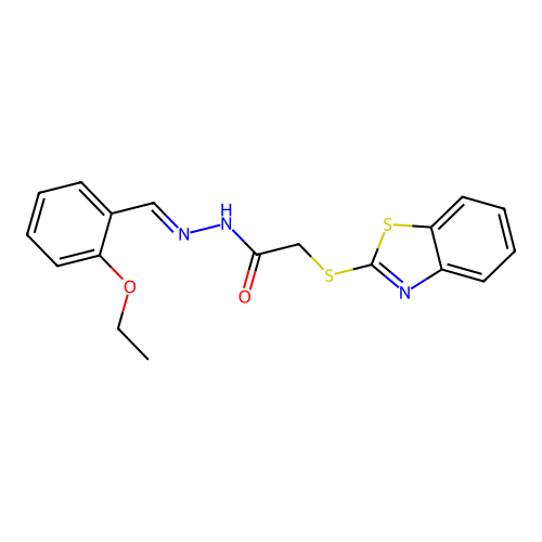2-(1,3-benzothiazol-2-ylsulfanyl)-N'-[(E)-(2-ethoxyphenyl)methylidene]acetohydrazide structure