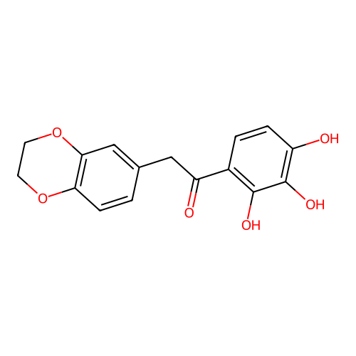 2-(2,3-Dihydro-1,4-benzodioxin-6-yl)-1-(2,3,4-trihydroxyphenyl)ethanone structure