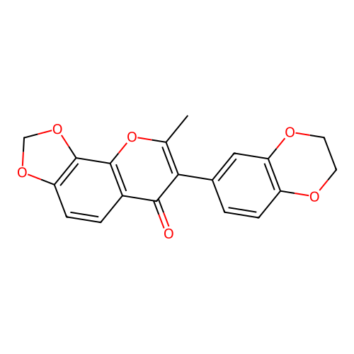 3-(1,4-benzodioxan-6-yl)-2-methyl-7,8-methylenedioxychromone structure