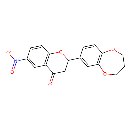 2-(3,4-dihydro-2H-benzo[b][1,4]dioxepin-7-yl)-6-nitrochroman-4-one structure