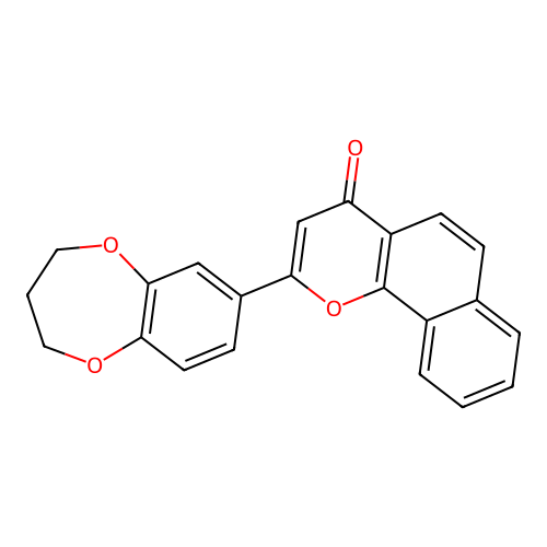 2-(3,4-dihydro-2H-1,5-benzodioxepin-7-yl)-4H-benzo[h]chromen-4-one structure