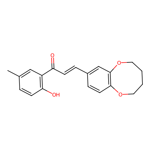 (2E)-1-(2-HYDROXY-5-METHYLPHENYL)-3-(2,3,4,5-TETRAHYDRO-1,6-BENZODIOXOCIN-8-YL)PROP-2-EN-1-ONE structure