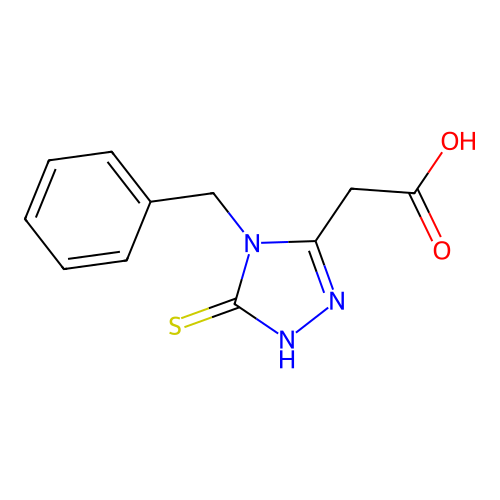 2-(4-benzyl-5-sulfanyl-4H-1,2,4-triazol-3-yl)acetic acid structure