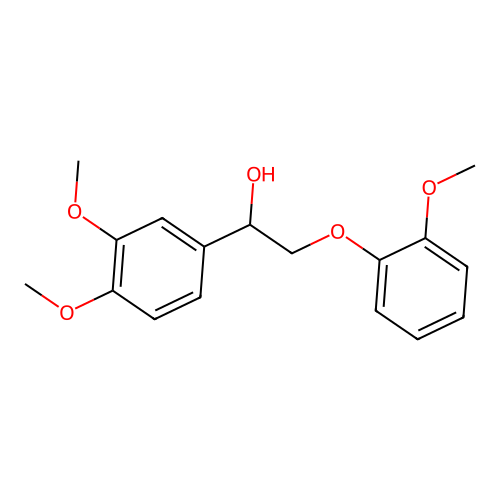 1-(3,4-Dimethoxyphenyl)-2-(2-methoxyphenoxy)ethanol structure