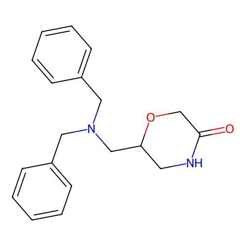 6-((Dibenzylamino)methyl)morpholin-3-one structure