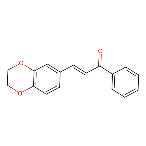(2E)-3-(2,3-dihydro-1,4-benzodioxin-6-yl)-1-phenylprop-2-en-1-one structure