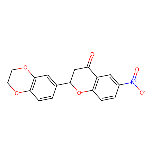 2-(2,3-Dihydrobenzo[b][1,4]dioxin-6-yl)-6-nitrochroman-4-one structure