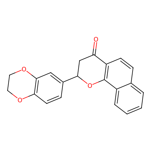 2-(2,3-dihydrobenzo[b][1,4]dioxin-6-yl)-2H-benzo[h]chromen-4(3H)-one structure