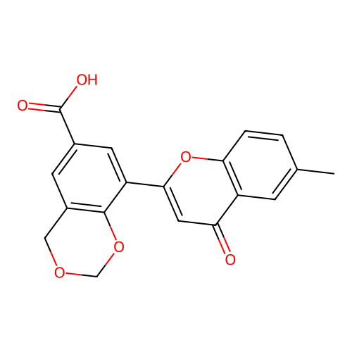 8-(6-methyl-4-oxo-4H-chromen-2-yl)-4H-benzo[d][1,3]dioxine-6-carboxylic acid structure