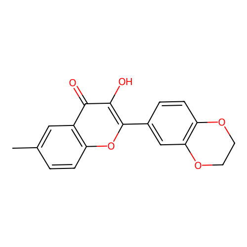 2-(2,3-dihydrobenzo[b][1,4]dioxin-6-yl)-3-hydroxy-6-methyl-4H-chromen-4-one structure